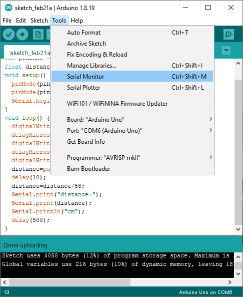 launch serial monitor